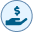Money in hand icon
